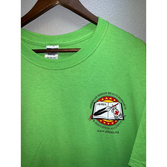 Vintage American Indian Shirt Research Education Alliance Green Graphic Tee 2XL - Picture 3 of 10
